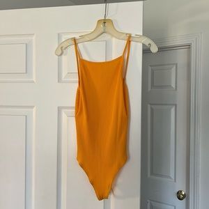 Aritzia Wilfred Yellow Ribbed Bodysuit